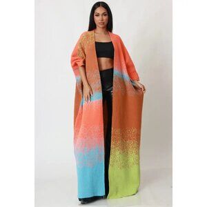 Colorful Women's Long Cardigan